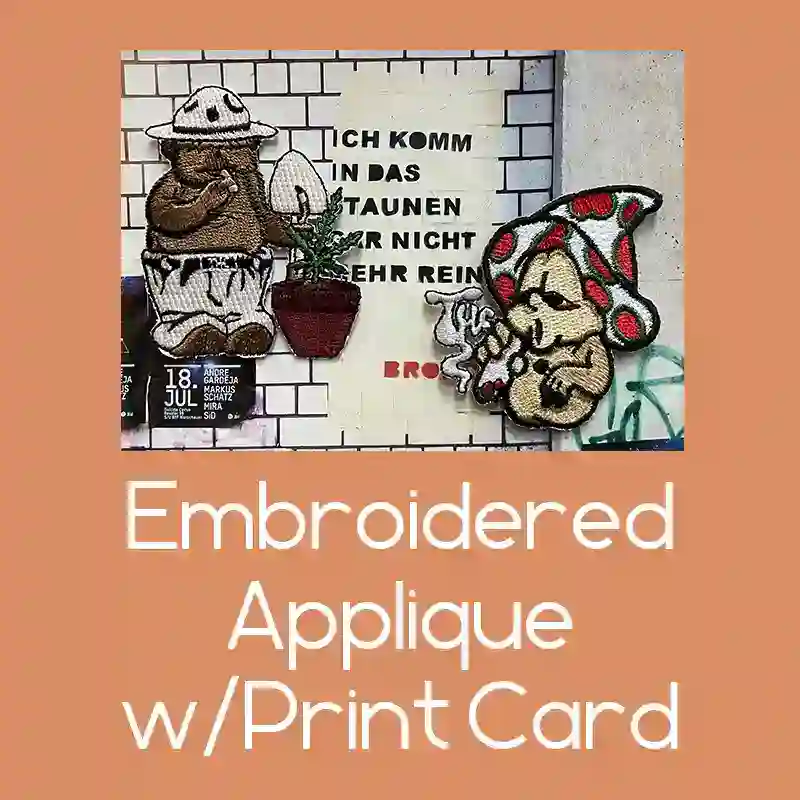 Embroidered Applique w/Print Card